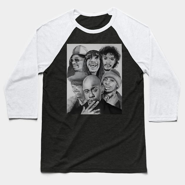 Dave Chappelle Gracious Genius Baseball T-Shirt by Angel Shopworks